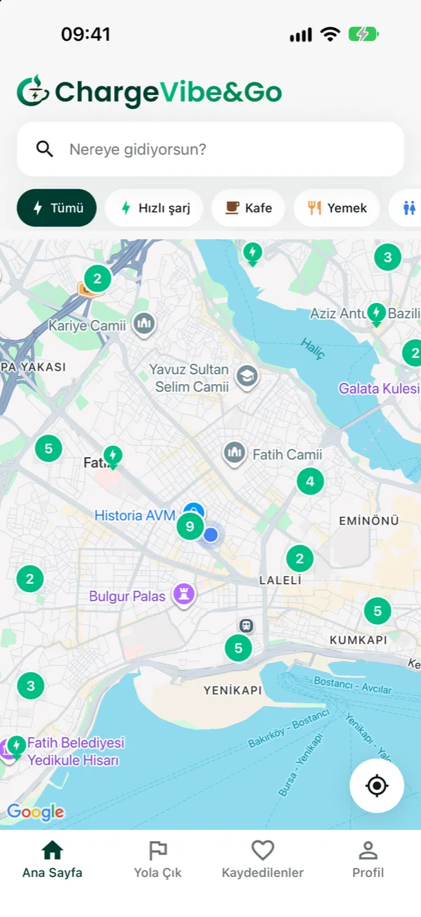The app’s map screen